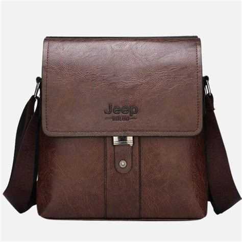 Bolsa JEEP de Couro Shoulder Bag Masculina .